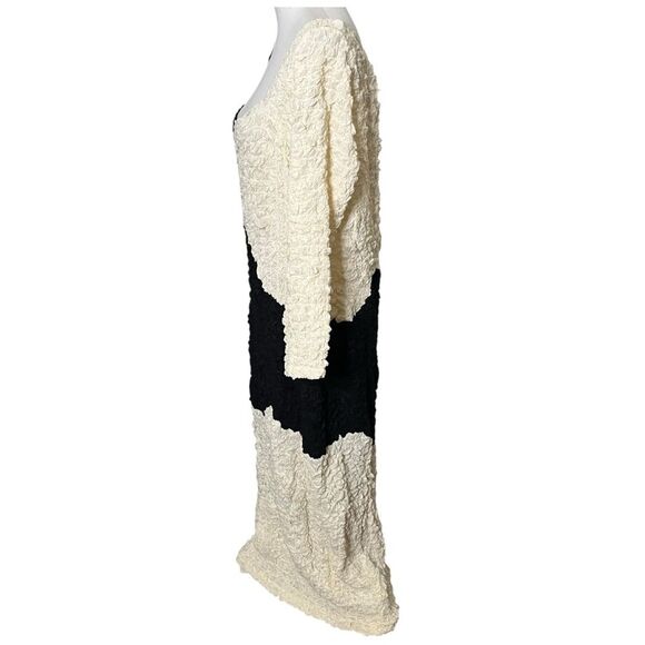 Mara Hoffman Amy Midi Dress Women’s Size 3X Black White Bodycon Textured Chic - Picture 6 of 8